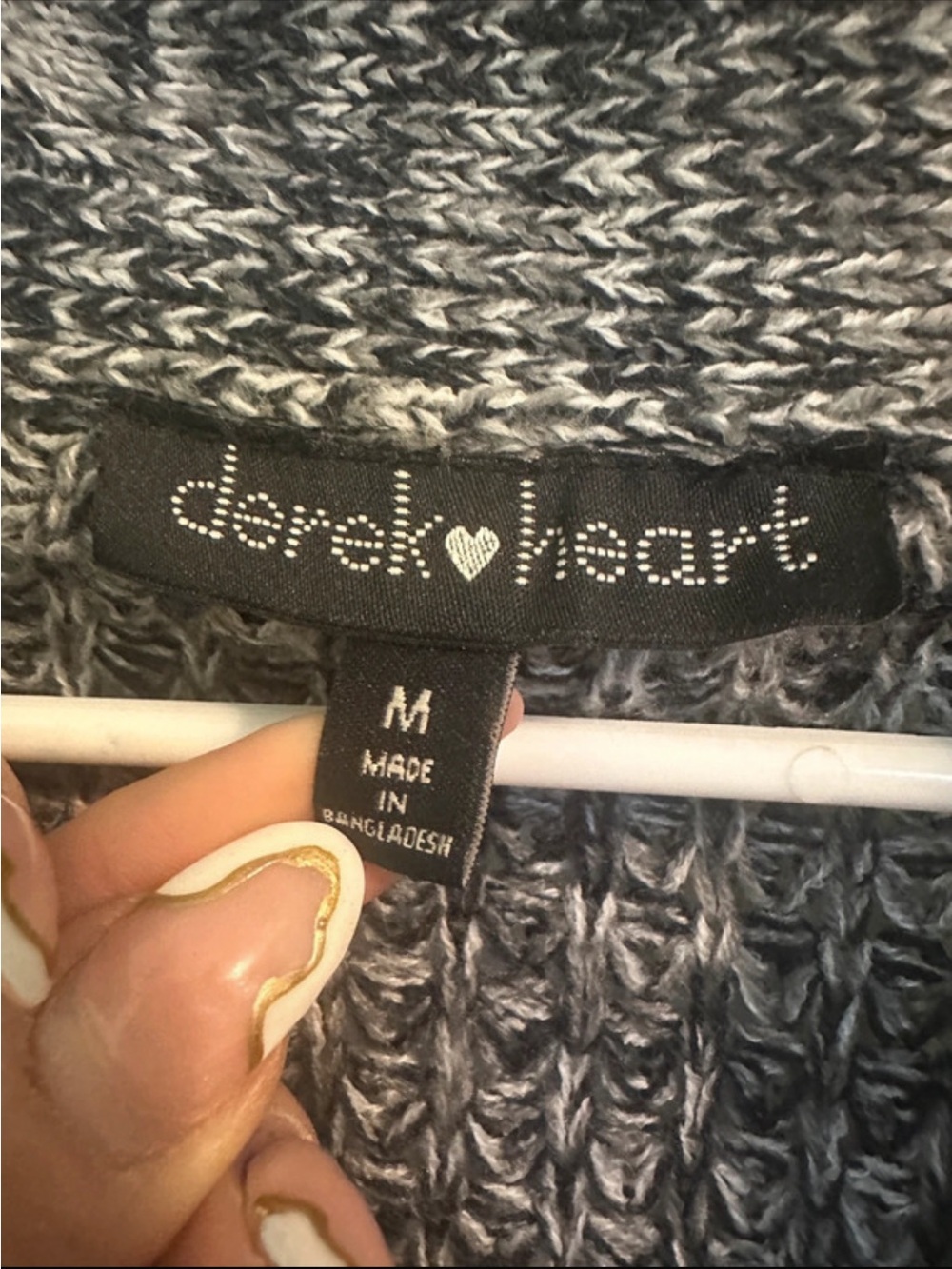 Derek Heart Gray Marled Open-Front Women's Cardigan - Picture 2 of 3
